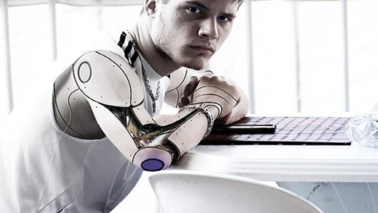 man with bionic arm