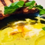 asparagus and cress soup with charred bread