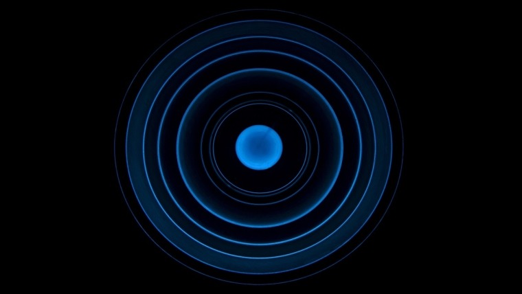 blue circles on black background